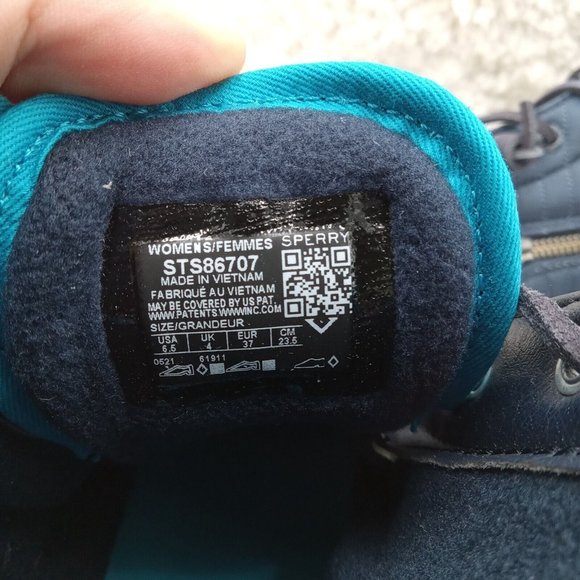 Sperry Boots Womens 6.5 Navy Blue Saltwater Puff Nylon Duck Rain Snow‎ Rubber - Picture 7 of 8